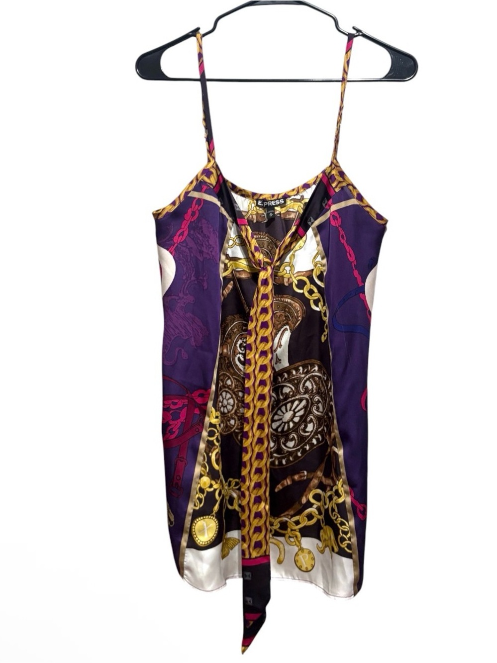 Express Satin Chain-Print Cami Top